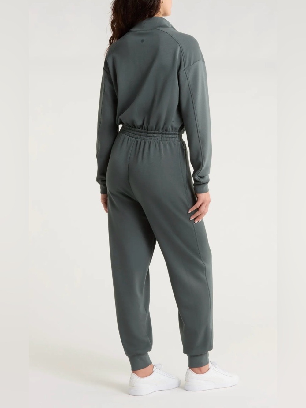 Zella Zip-Front Jumpsuit in Slate Green - Picture 3 of 7